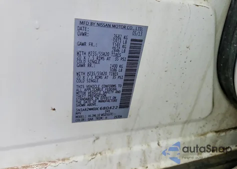 2013 Nissan Pathfinder S z USA, uszkodzony, nr VIN 5N1AR2MM0DC680422